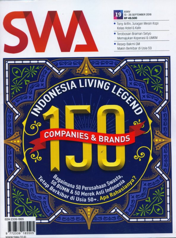Cover Buku Majalah SWA Sembada No. 19 | 13-26 September 2018