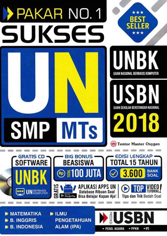 Cover Buku PAKAR NO. 1 SUKSES UN SMP MTs 2018