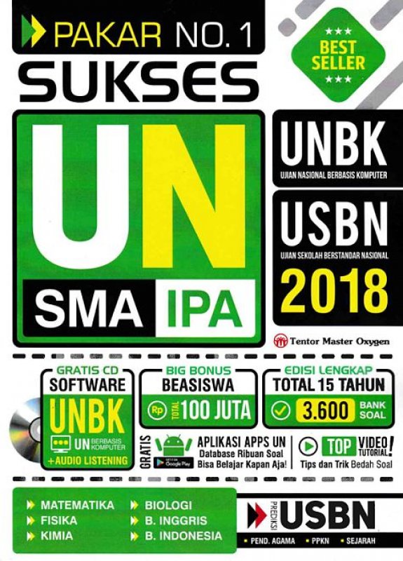 Cover Buku PAKAR NO. 1 SUKSES UN SMA IPA 2018