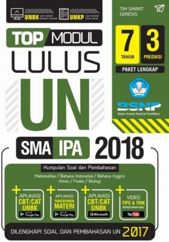 Cover Buku TOP MODUL LULUS UN SMA IPA 2018