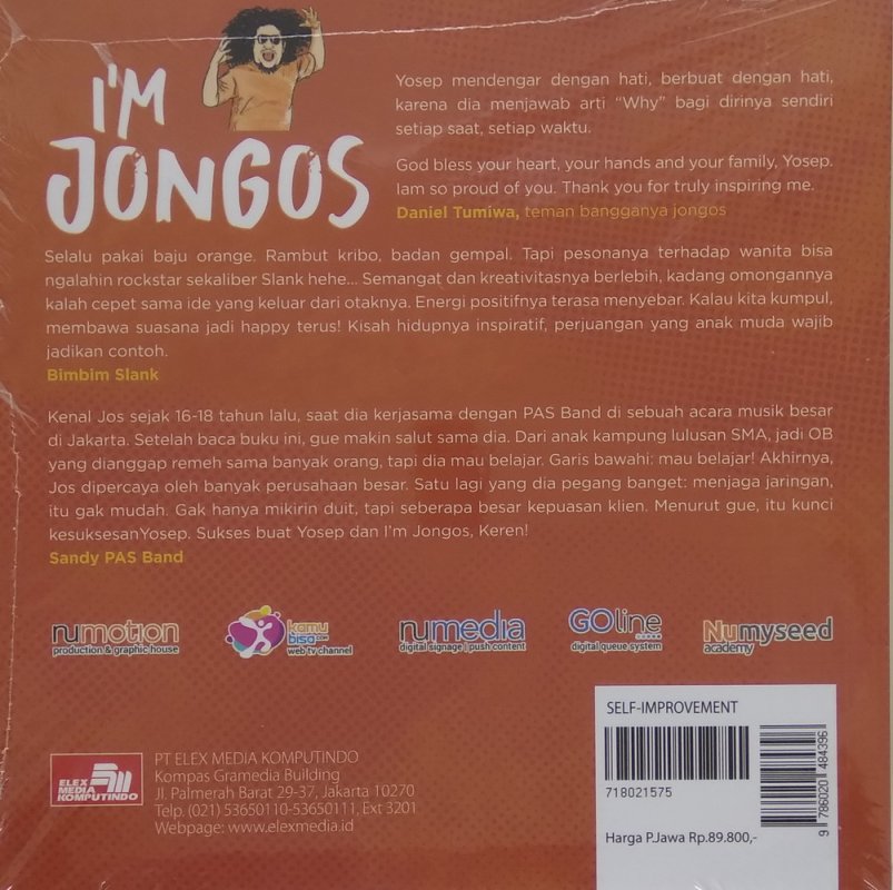 Cover Belakang Buku I M Jongos