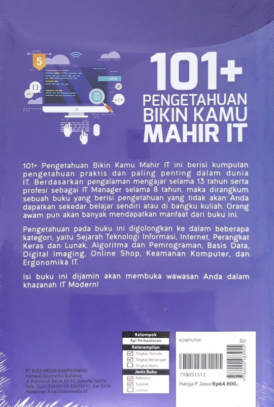 Cover Belakang Buku 101+ Pengetahuan Bikin Kamu Mahir IT