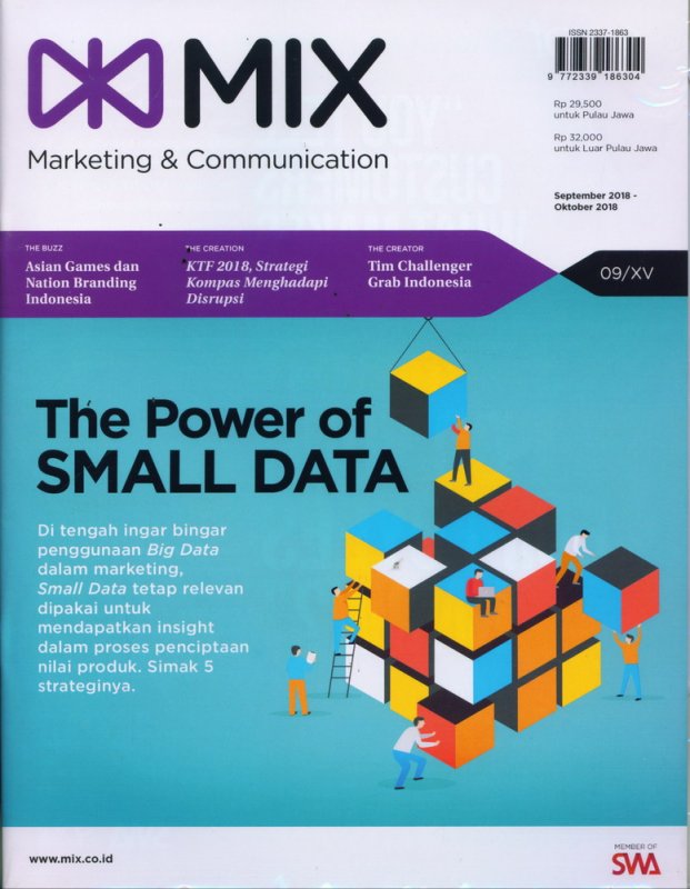 Cover Buku Majalah MIX Marketing Communications Edisi September - Oktober 2018