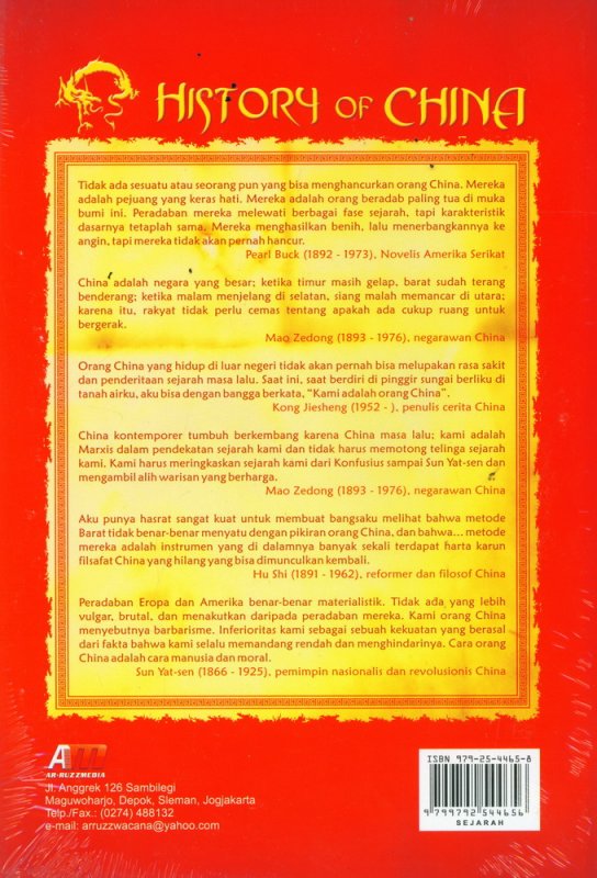 Cover Belakang Buku History of China