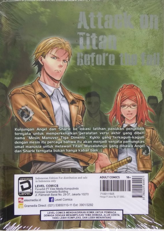 Cover Belakang Buku LC: Attack on Titan Before The Fall 13