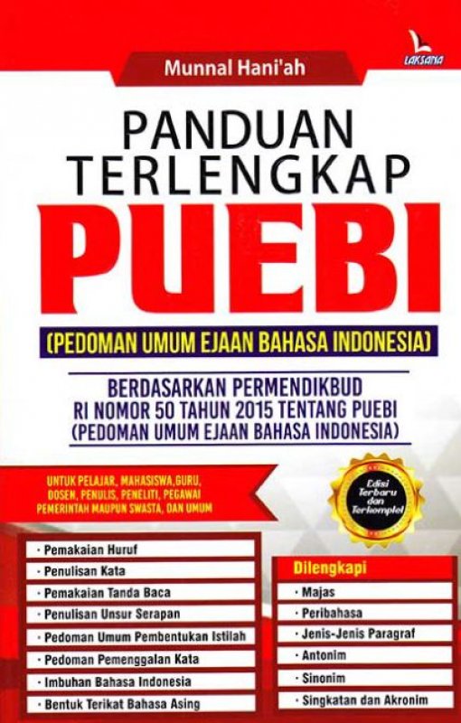 Cover Buku PANDUAN TERLENGKAP PUEBI (PANDUAN UMUM EJAAN BAHASA INDONESIA)