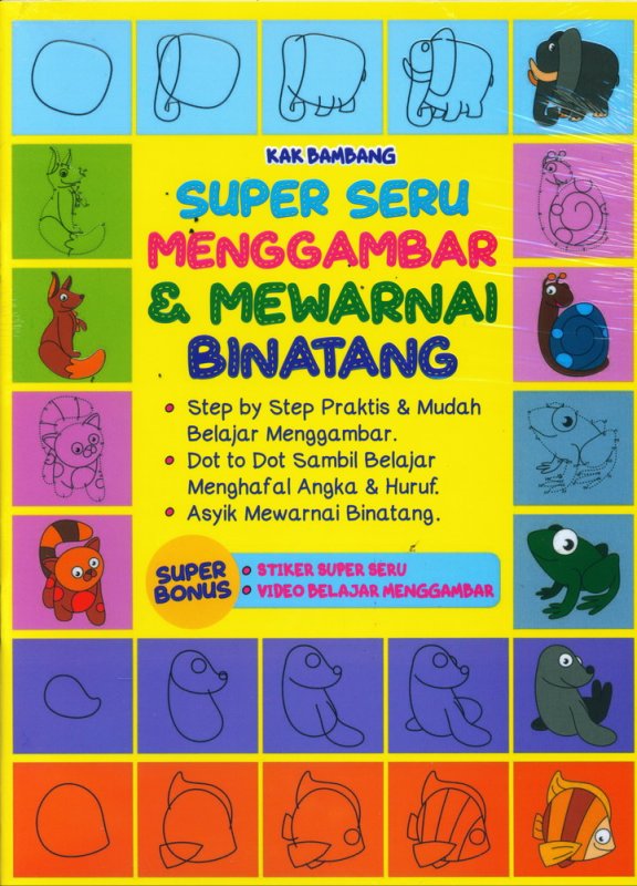 Cover Buku Super Seru Menggambar & Mewarnai Binatang