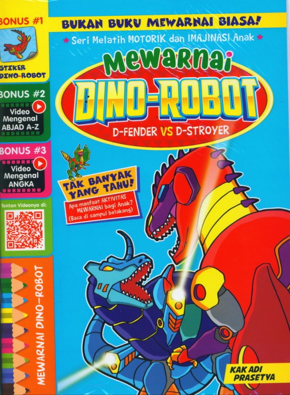 Cover Buku Mewarnai Dino-Robot D-Fender VS D-Stroyer