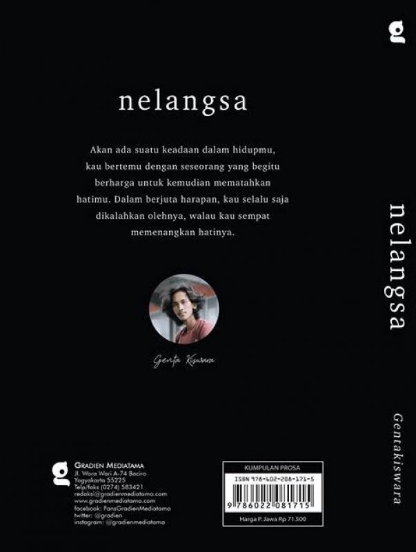 Cover Belakang Buku Nelangsa [Edisi TTD + Bonus: Kalung etnik] (Promo Best Book)