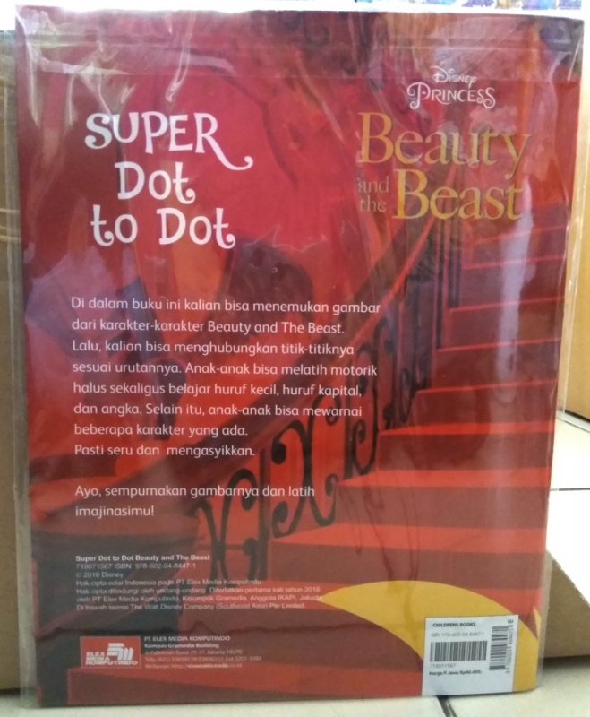 Cover Belakang Buku Super Dot to Dot Beauty and The Beast