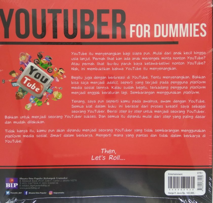 Cover Belakang Buku Youtuber For Dummies