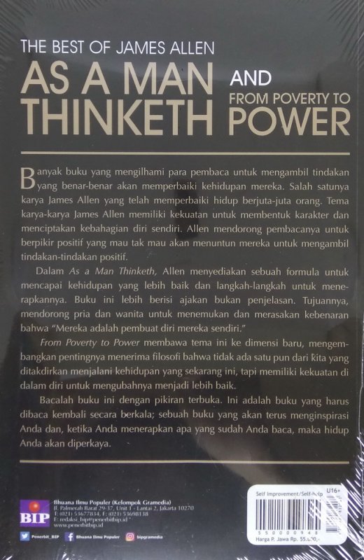 Cover Belakang Buku As A Man Thinketh And From Poverty To Power