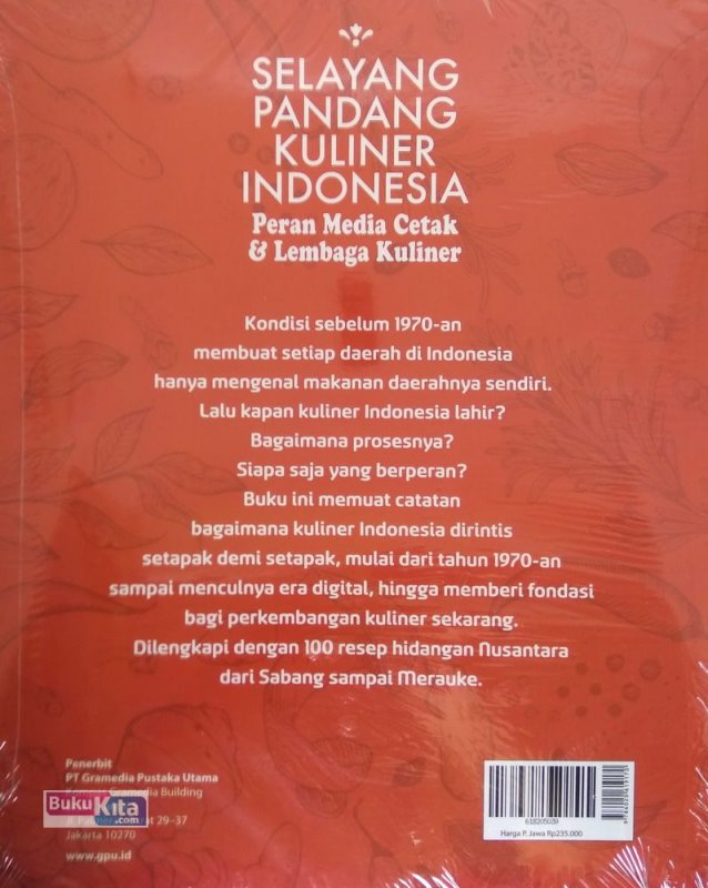 Cover Belakang Buku Selayang Pandang Kuliner Indonesia