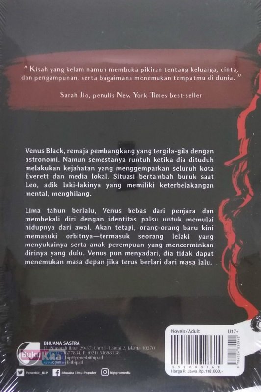 Cover Belakang Buku My Name Is Venus Black