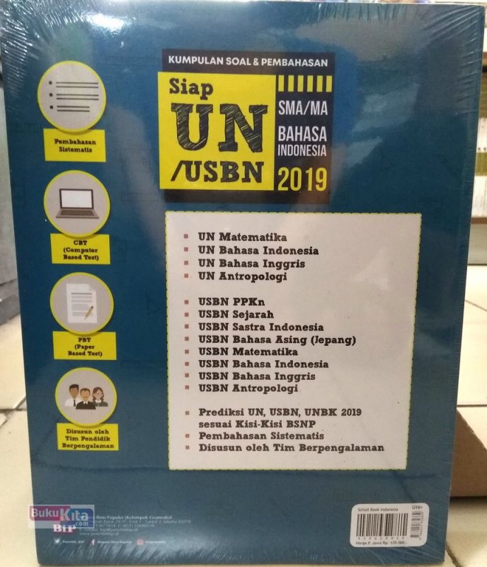Cover Belakang Buku Kumpulan Soal & Pembahasan Siap UN/USBN/UNBK SMA/MA Bahasa Indonesia 2019