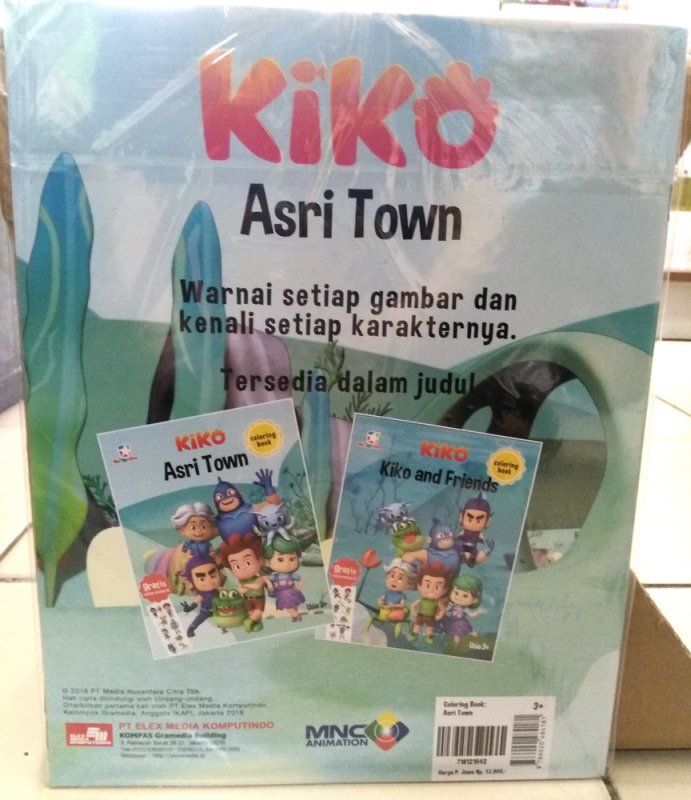 Cover Belakang Buku Opredo Coloring Book Kiko: Asri Town