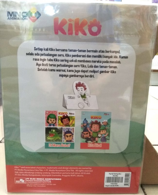 Cover Belakang Buku Pop Up Coloring Kiko : Kita Bisa!