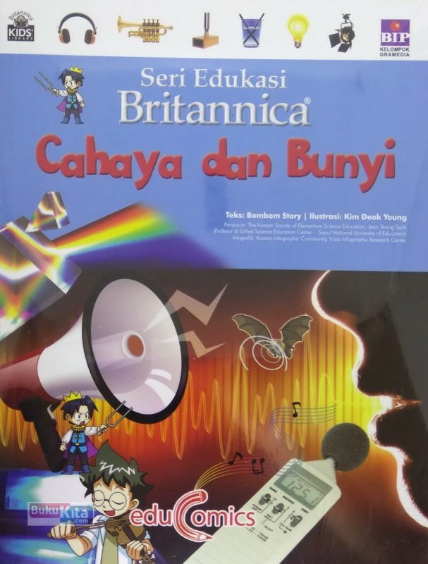 Cover Buku Seri Edukasi Britannica : Cahaya Dan Bunyi