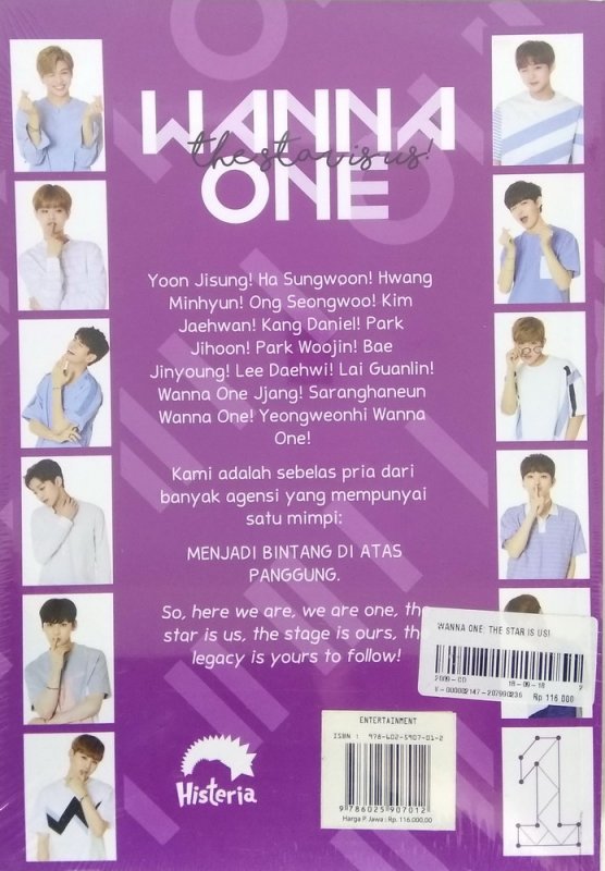 Cover Belakang Buku Wanna One: The Star Is Us