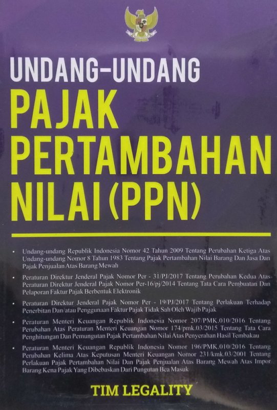 Cover Buku Undang-Undang Pajak Pertambahan Nilai (PPN)
