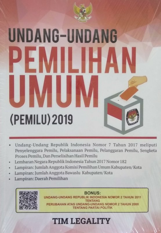 Cover Buku Undang-Undang Pemilihan Umum (PEMILU) 2019