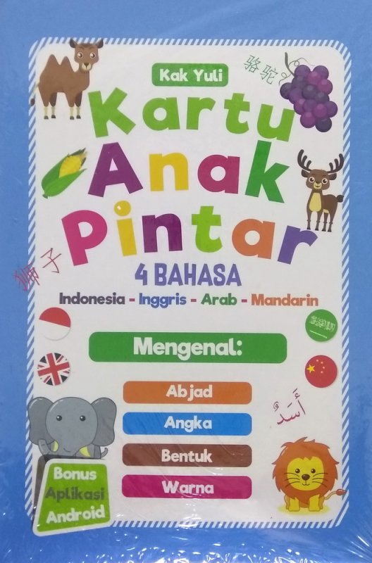 Cover Buku Kartu Anak Pintar 4 Bahasa (Indonesia-Inggris-Arab-Mandarin)