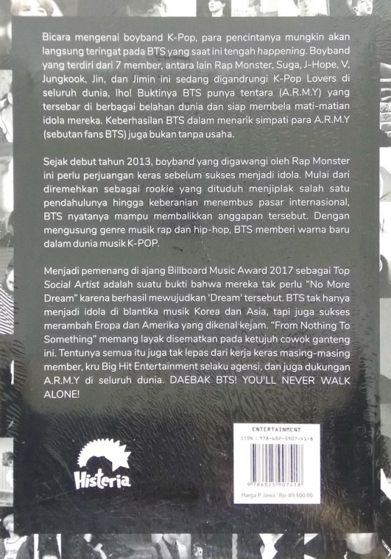 Cover Belakang Buku BTS : A Splendid Story of Youngsters That Teach You From Nothing To Something