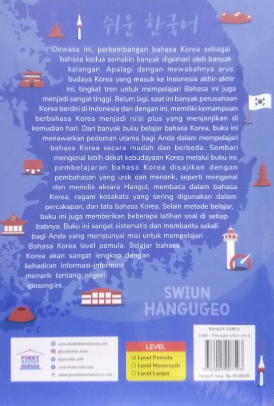 Cover Belakang Buku SWIUN HANGUGEO: Bahasa Korea Itu Mudah!