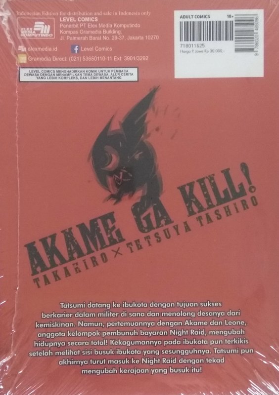 Cover Belakang Buku LC: Akame ga Kill! 01