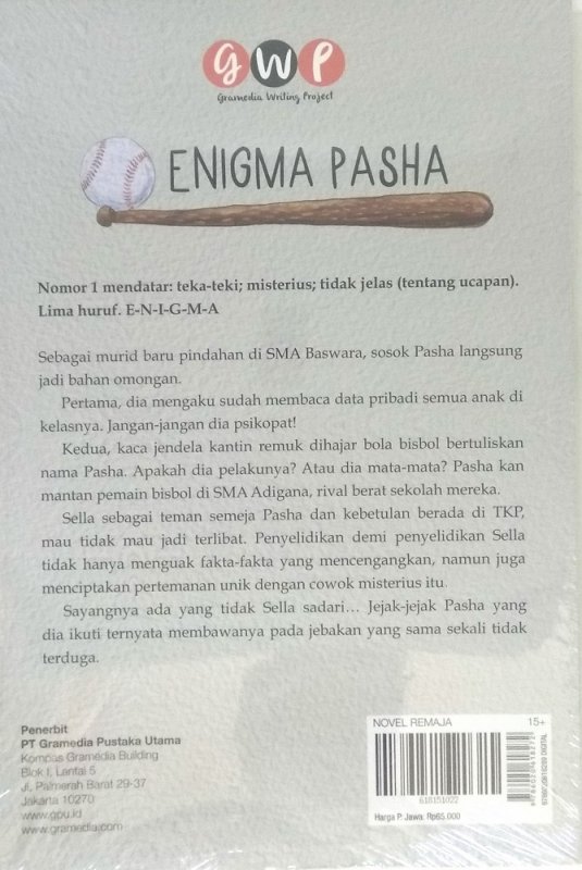 Cover Belakang Buku Young Adult: Enigma Pasha