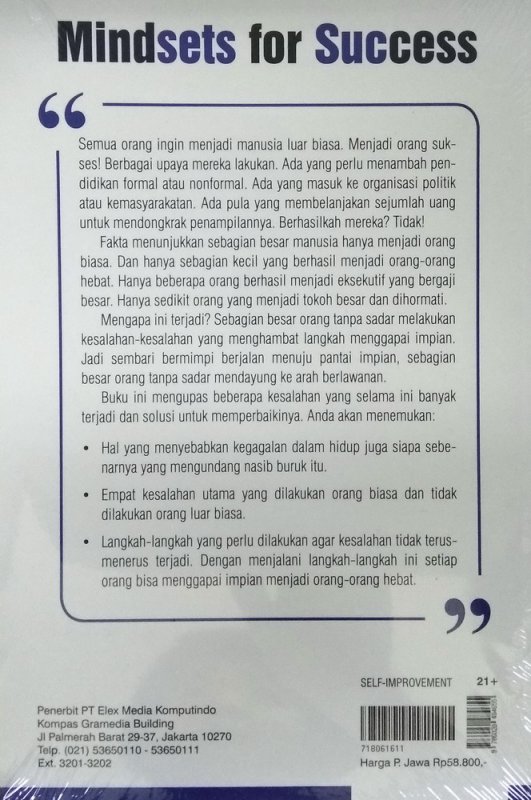 Cover Belakang Buku Mindsets for Success