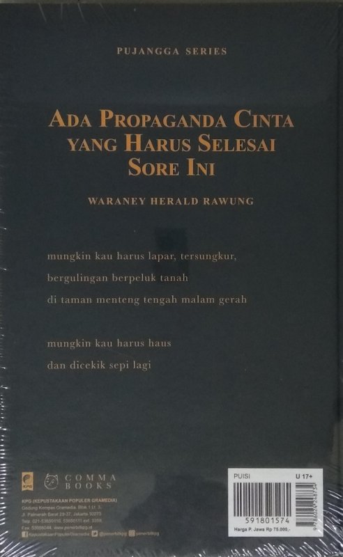 Cover Belakang Buku Ada Propaganda Cinta yang harus Selesai Sore Ini (Hard Cover)