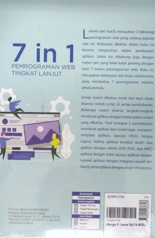 Cover Belakang Buku 7 in 1 Pemrograman Web Tingkat Lanjut