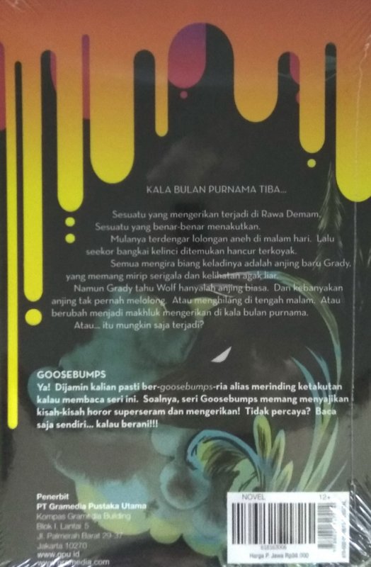 Cover Belakang Buku Goosebumps: Manusia Serigala Rawa Demam (Werewolf of Fever Swamp)