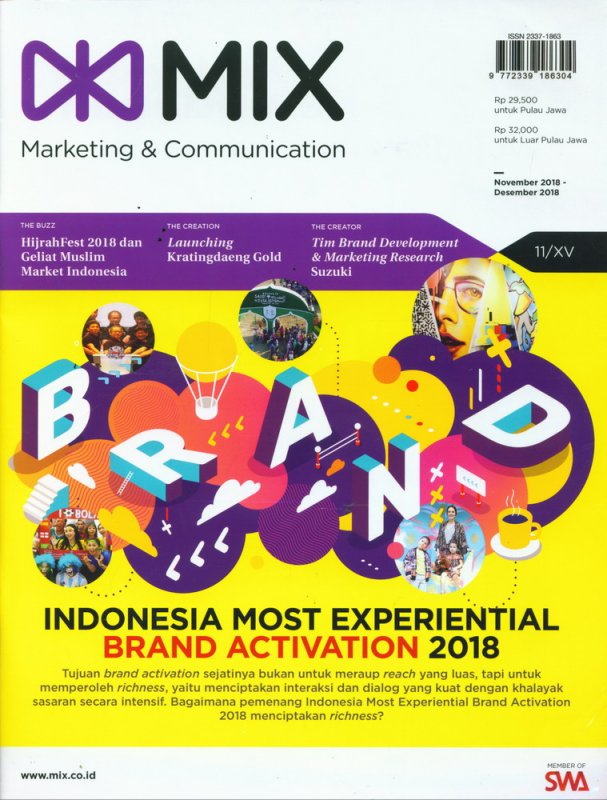 Cover Buku Majalah MIX Marketing Communications Edisi November - Desember 2018