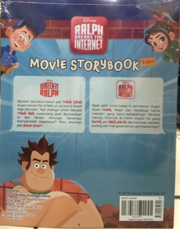 Cover Belakang Buku Ralph Breaks The Internet: Movie Storybook 2-in-1