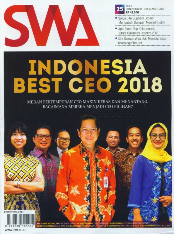 Cover Buku Majalah SWA Sembada No. 25 | 29 November - 9 Desember 2018