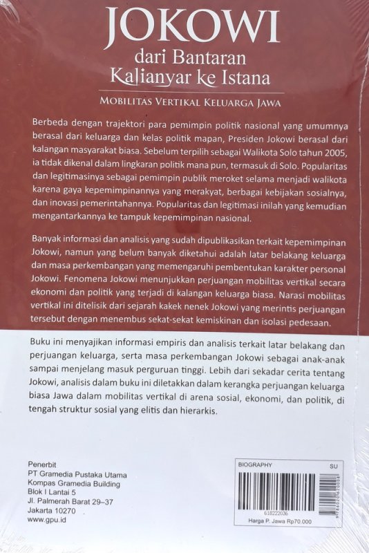 Cover Belakang Buku Jokowi dari Bantaran Kalianyar ke Istana