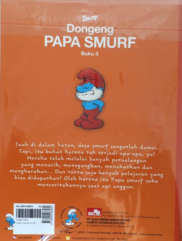 Cover Belakang Buku Smurf - Dongeng Papa Smurf Buku 3