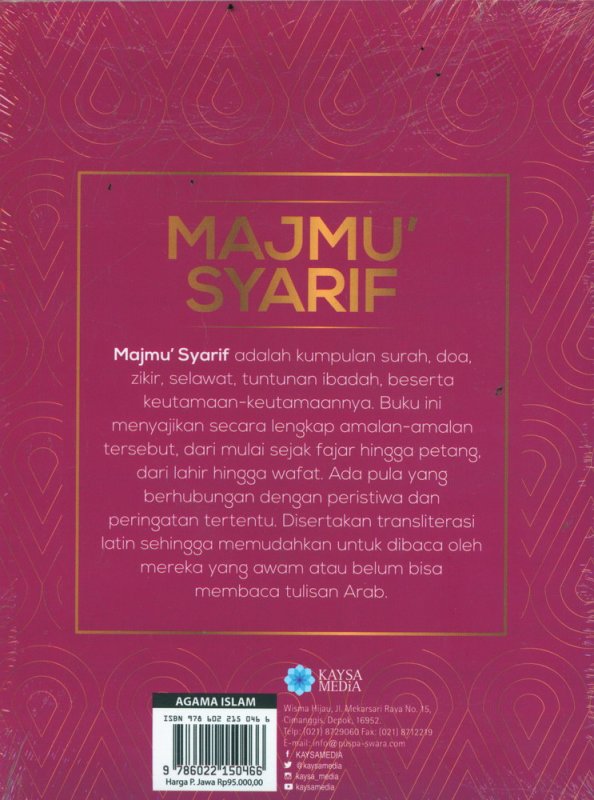 Cover Belakang Buku MAJMU SYARIF [Cover Merah)