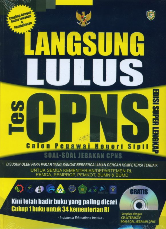 Cover Buku Langsung Lulus Tes CPNS Edisi Super Lengkap - Calon Pegawai Negeri Sipil 