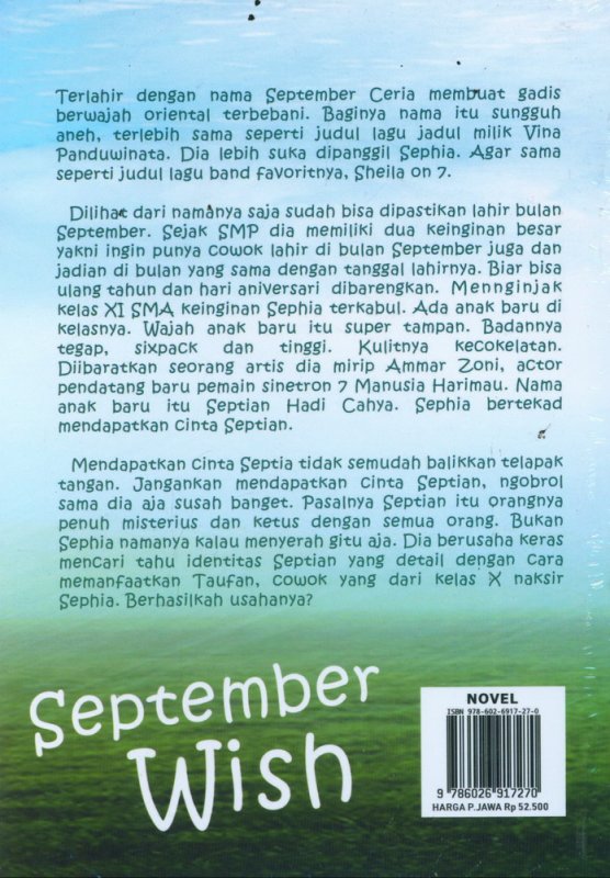 Cover Belakang Buku September Wish