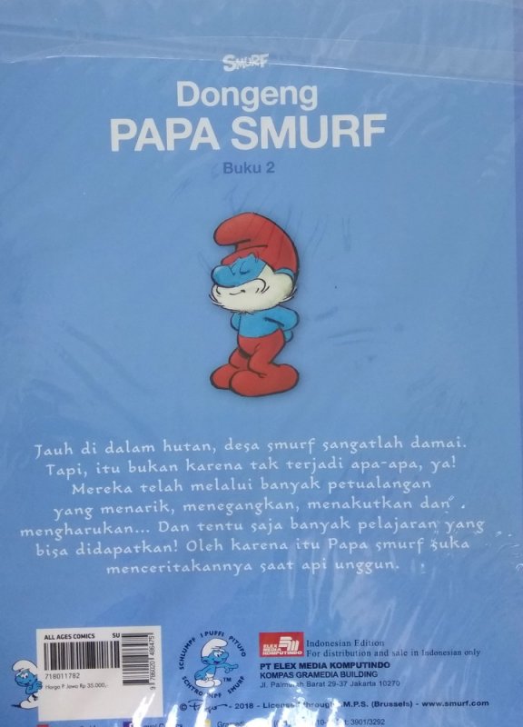 Cover Belakang Buku Smurf - Dongeng Papa Smurf Buku 2