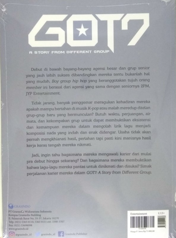 Cover Belakang Buku GOT7 A Story From Different Group