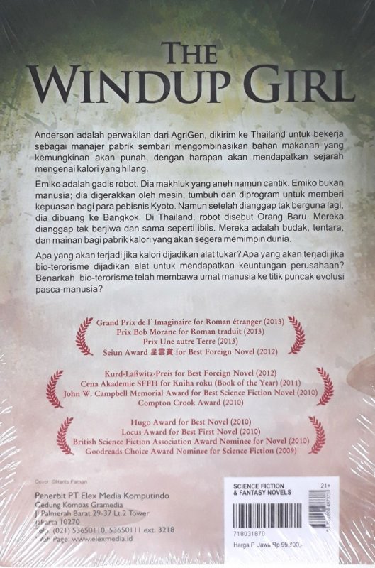 Cover Belakang Buku The Windup Universe #1: The Windup Girl