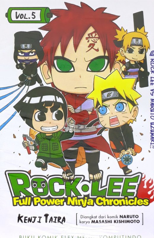 Cover Buku Rock Lee - Full Power Ninja Chronicles 5 - Rock Lee Vs Naruto Uzumaki