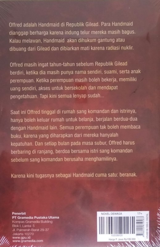 Cover Belakang Buku Kisah Sang Handmaid - The Handmaids Tale
