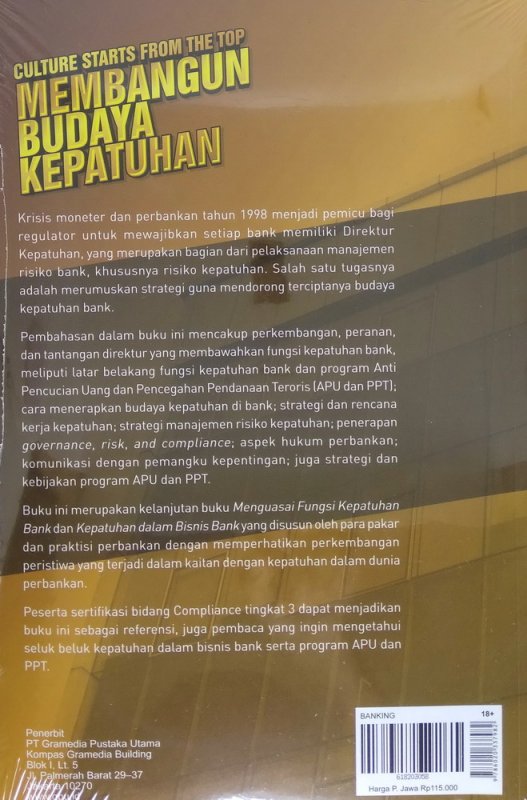 Cover Belakang Buku Culture Starts from the Top: Membangun Budaya Kepatuhan