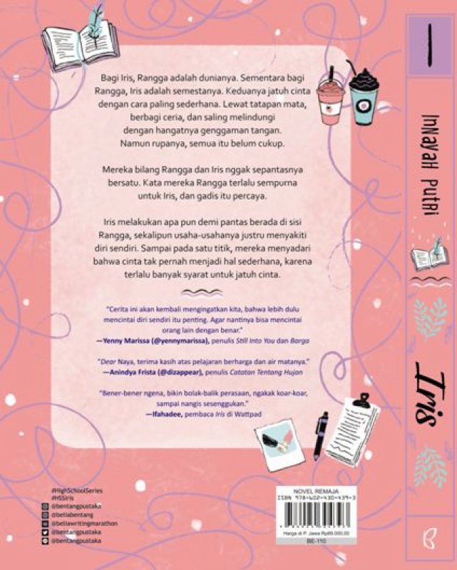 Cover Belakang Buku Iris : Syarat Jatuh Cinta