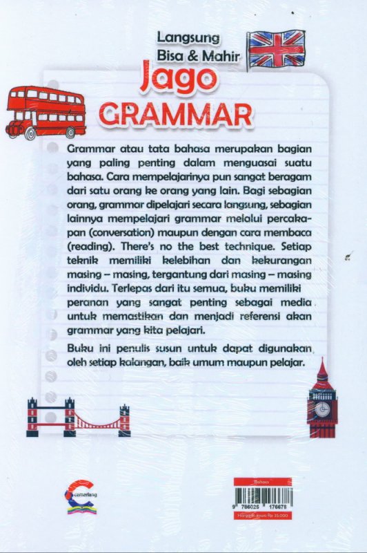 Cover Belakang Buku Langsung Bisa & Mahir Jago Grammar
